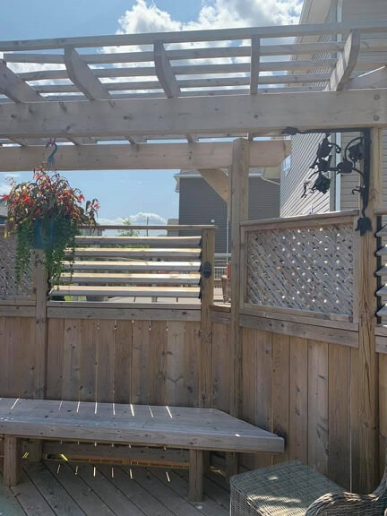 Deck with Pergola and Privacy Wall 